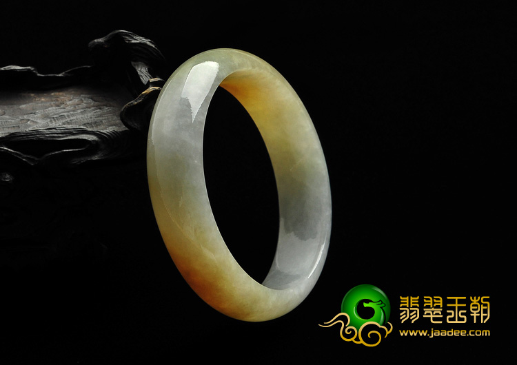 糯冰种黄翡缅甸翡翠A货手镯（52.8mm）