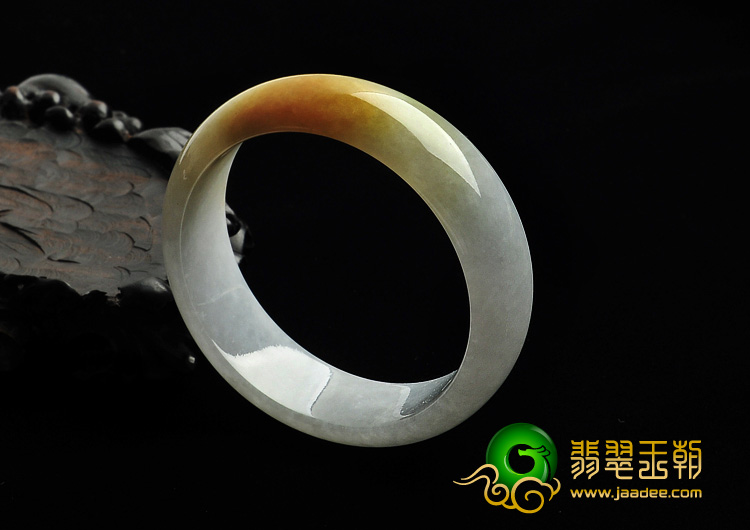 糯冰种黄翡缅甸翡翠A货手镯（58.2mm）