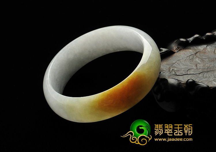 糯冰种黄翡缅甸翡翠A货手镯（58.2mm）