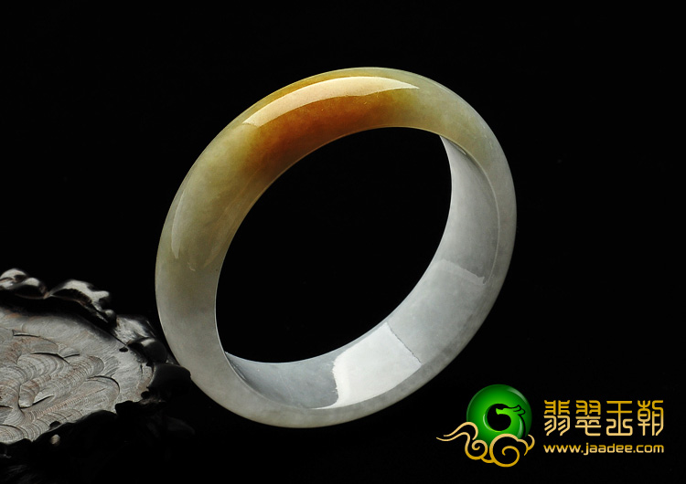 糯冰种黄翡缅甸翡翠A货手镯（58.2mm）