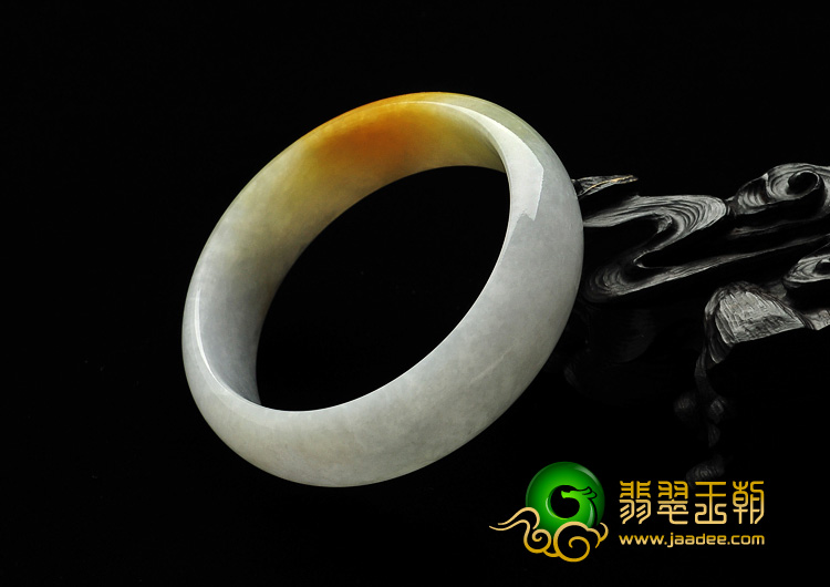 糯冰种黄翡缅甸翡翠A货手镯（58.2mm）