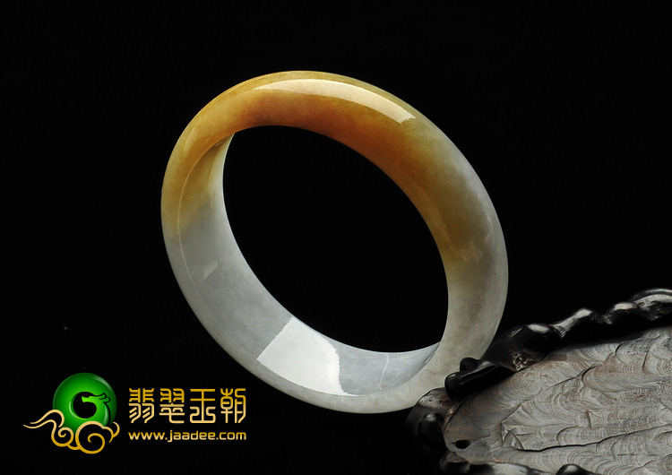 糯冰种黄翡缅甸翡翠A货手镯（55.6mm）
