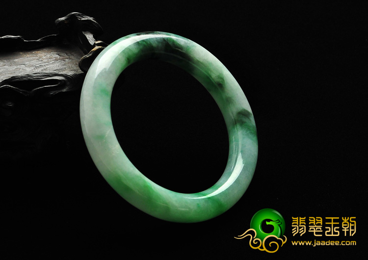糯冰种飘花缅甸翡翠A货手镯（57.2mm）