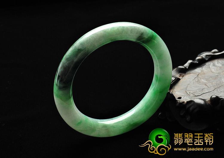 糯冰种飘花缅甸翡翠A货手镯（57.2mm）