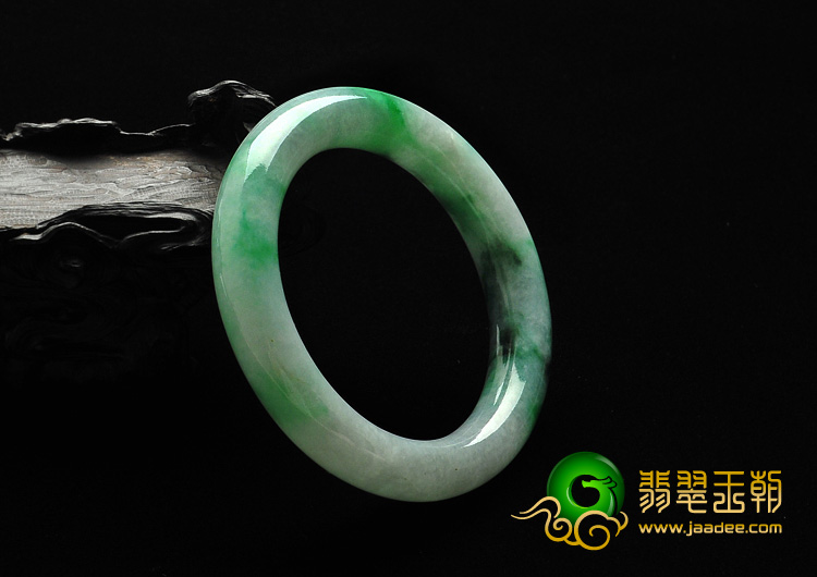 糯冰种飘花缅甸翡翠A货手镯（57.2mm）