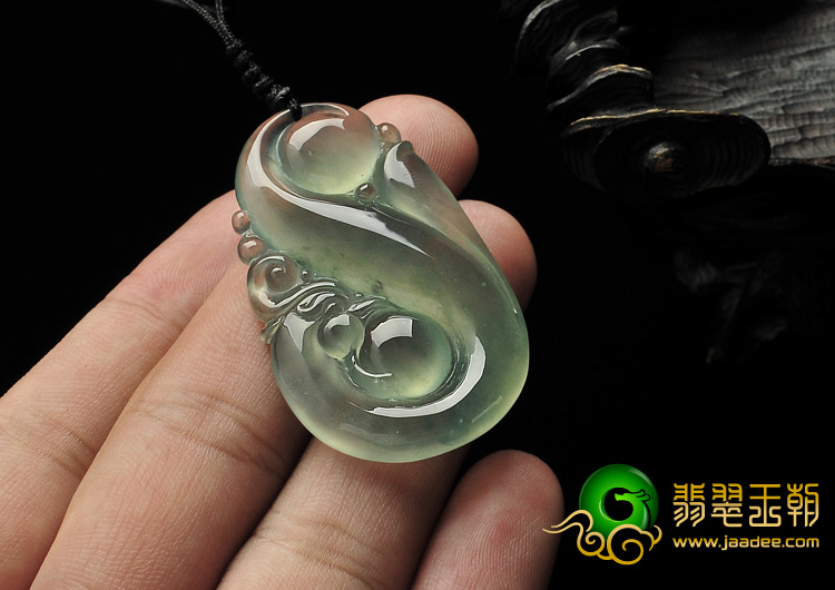 冰玻种晴水缅甸翡翠A货丹凤朝阳挂件