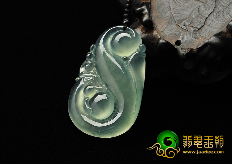 冰玻种晴水缅甸翡翠A货丹凤朝阳挂件