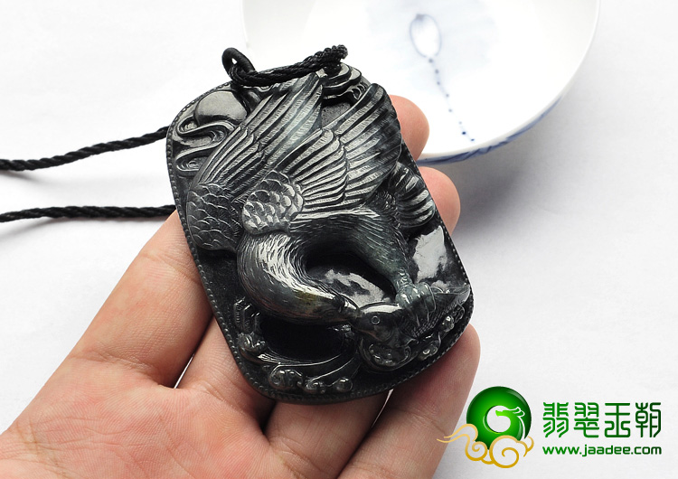 细糯种黑色缅甸翡翠A货抓住机遇挂件