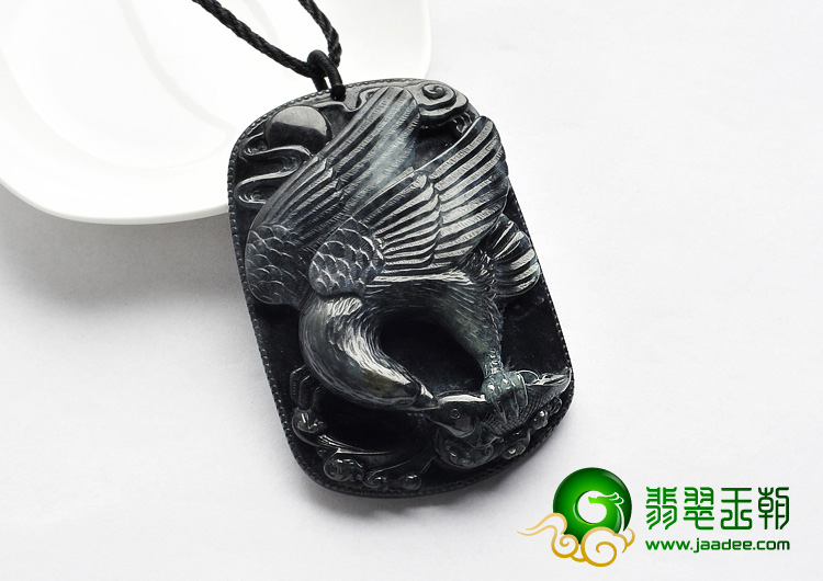 细糯种黑色缅甸翡翠A货抓住机遇挂件