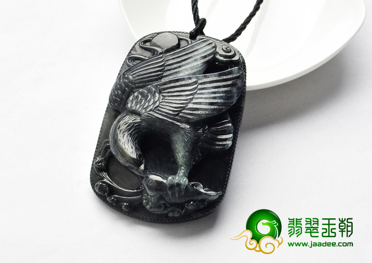 细糯种黑色缅甸翡翠A货抓住机遇挂件