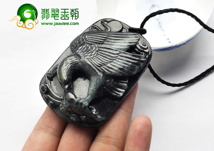 细糯种黑色缅甸翡翠A货抓住机遇挂件