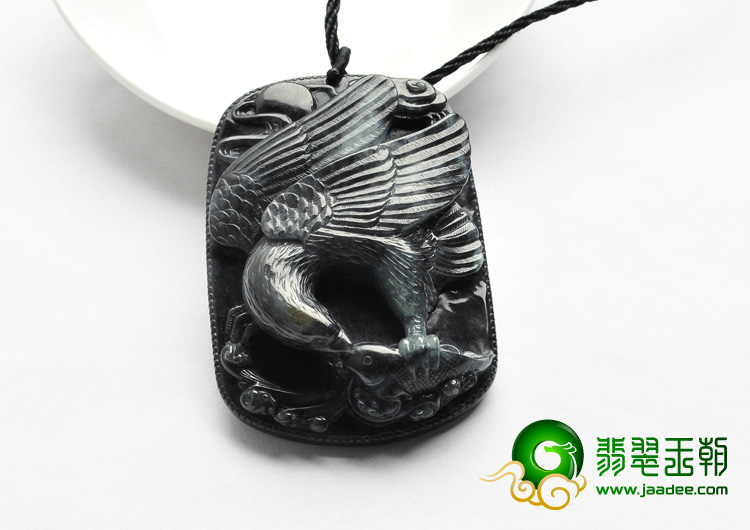 细糯种黑色缅甸翡翠A货抓住机遇挂件