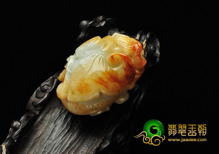 细糯种红黄翡缅甸翡翠A货飞龙挂件