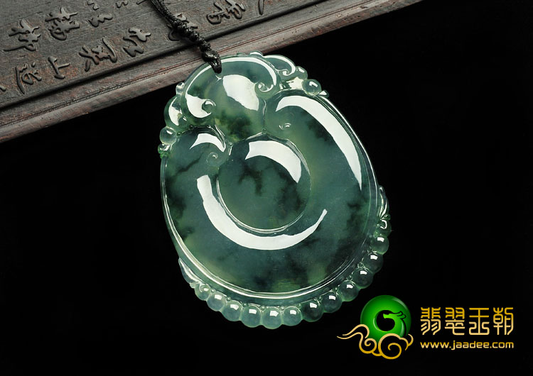 冰种飘花缅甸翡翠A货福在眼前挂件
