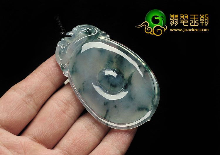 冰种飘花缅甸翡翠A货福在眼前挂件