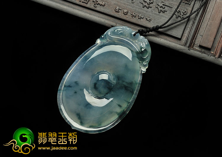 冰种飘花缅甸翡翠A货福在眼前挂件