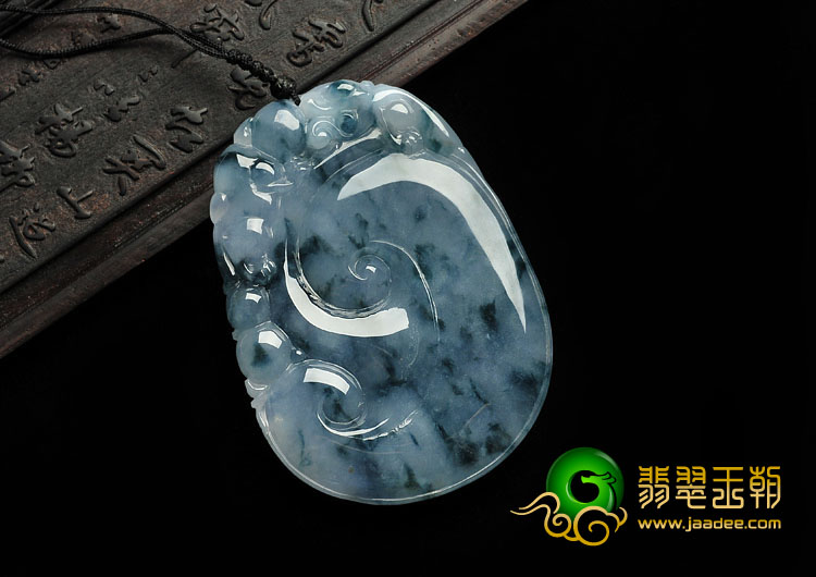 冰种紫罗兰飘花缅甸翡翠A货如意寿挂件