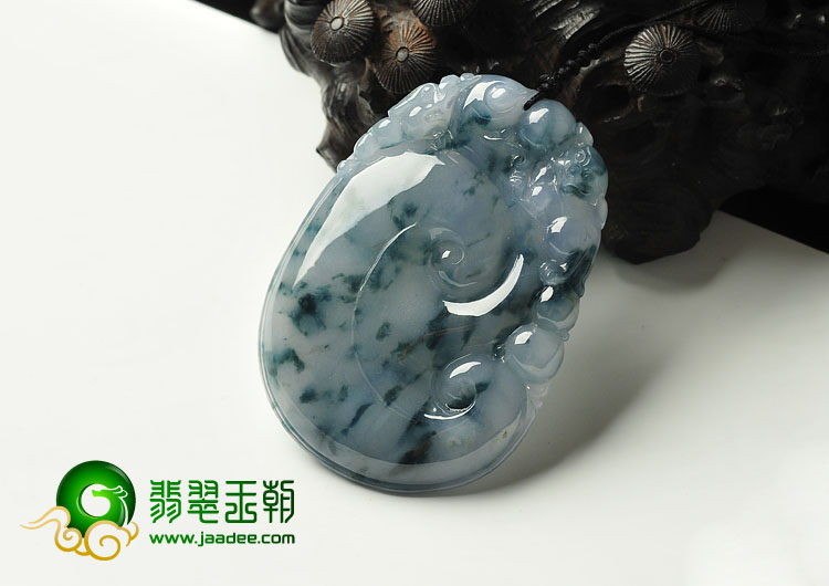 冰种紫罗兰飘花缅甸翡翠A货如意寿挂件