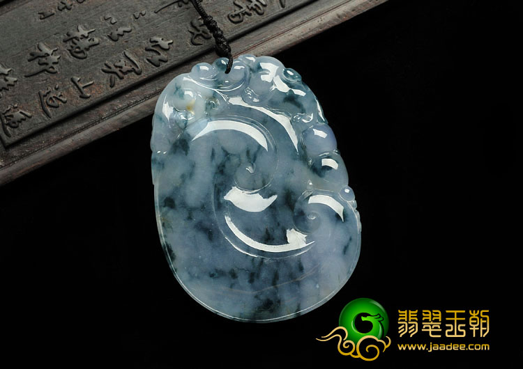 冰种紫罗兰飘花缅甸翡翠A货如意寿挂件