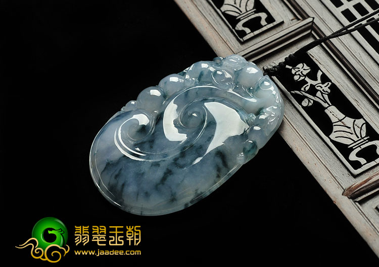 冰种紫罗兰飘花缅甸翡翠A货如意寿挂件