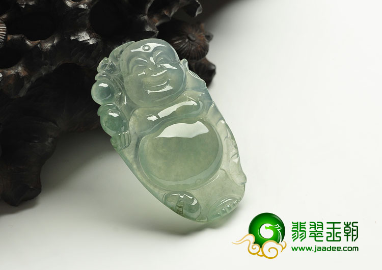 冰种晴水缅甸翡翠A货逍遥佛挂件