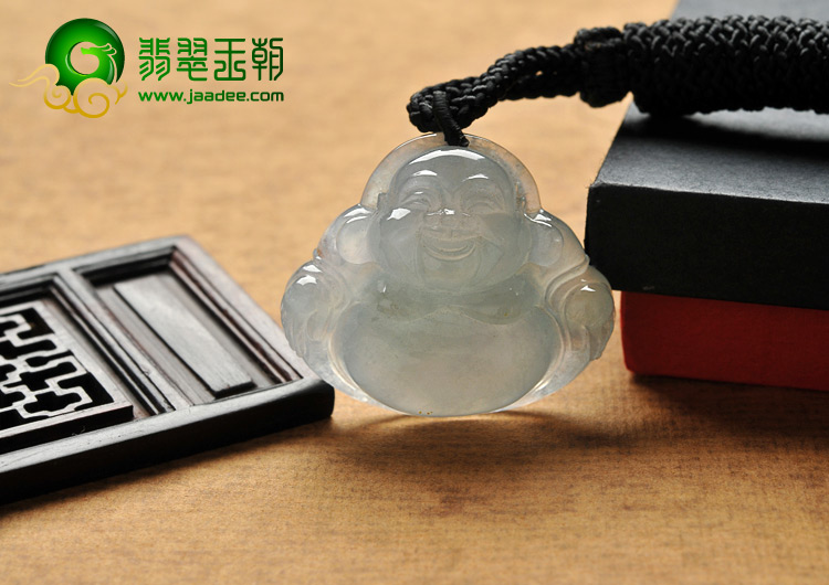 冰种晴水缅甸翡翠A货玉佛挂件