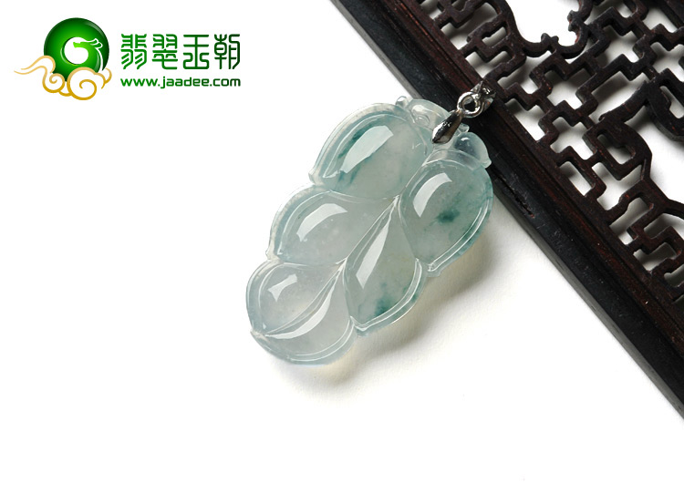 冰种飘花缅甸翡翠A货翡翠叶子挂件