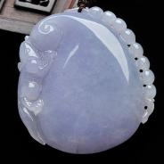 糯冰种紫罗兰缅甸翡翠A货福瓜挂件