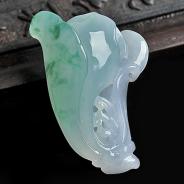冰种晴水紫罗兰飘花缅甸翡翠A货玉兰花挂件