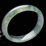 冰玻种飘花缅甸翡翠A货贵妃镯（54.8mm-49.4mm）