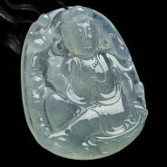 冰种晴水缅甸翡翠A货观音挂件