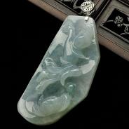 糯冰种晴水缅甸翡翠A货花花仙子挂件