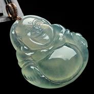 冰种晴水缅甸翡翠A货玉佛挂件