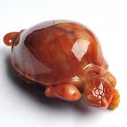 细糯种红黄翡缅甸翡翠A货乌龟挂件