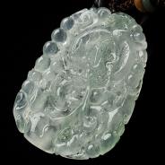 冰种略飘花缅甸翡翠A货望子成龙挂件