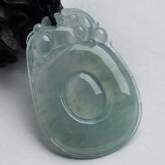 冰种飘花缅甸翡翠A货福在眼前挂件
