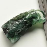 糯冰种飘花缅甸翡翠A货如意挂件