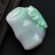 糯冰种春带彩缅甸翡翠A货节节高挂件
