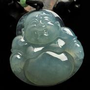 冰种晴水缅甸翡翠A货玉佛挂件