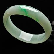 糯冰种飘翠缅甸翡翠A货手镯（59mm）