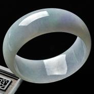 糯冰种春带彩缅甸翡翠A货手镯（57.2mm）