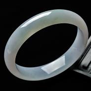 糯冰种春带彩缅甸翡翠A货手镯（56.4mm）