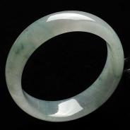 冰种飘花缅甸翡翠A货手镯（57.7mm）