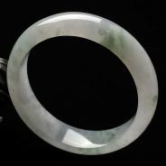 冰种飘花缅甸翡翠A货手镯（57.5mm）