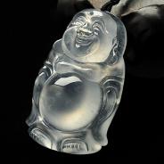 玻璃种缅甸翡翠A货站佛挂件
