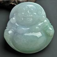 糯冰种晴水缅甸翡翠A货玉佛挂件