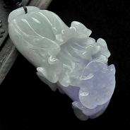 糯冰种春色缅甸翡翠A货白菜挂件