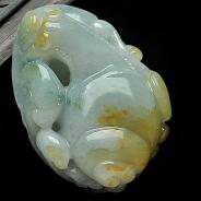糯冰种晴水飘花缅甸翡翠A货蜗牛挂件
