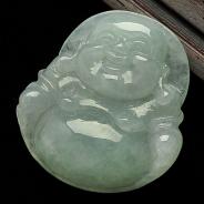 糯冰种晴水缅甸翡翠A货玉佛挂件