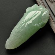 糯冰种晴水缅甸翡翠A货玉米挂件